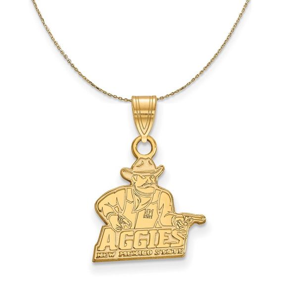 14k Yellow Gold New Mexico State Small Necklace - 22 Inch